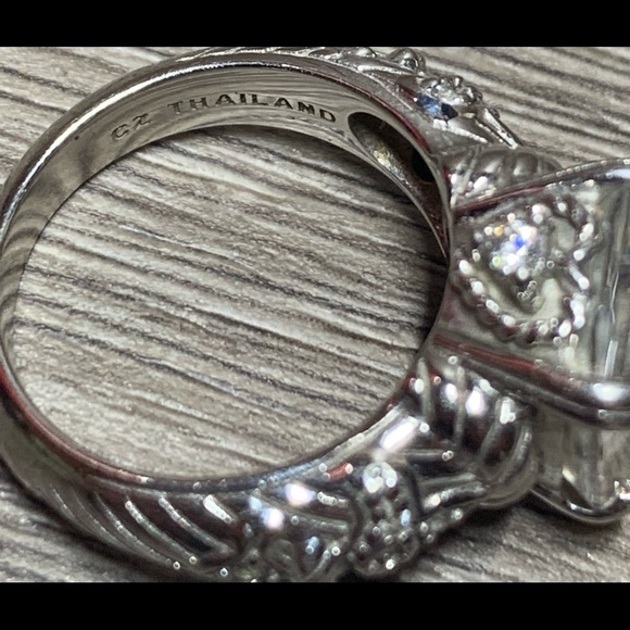 Judith Ripka Sterling Silver Asscher Cut Cubic Zirconia Ring, Size 5 - Picture 6 of 10